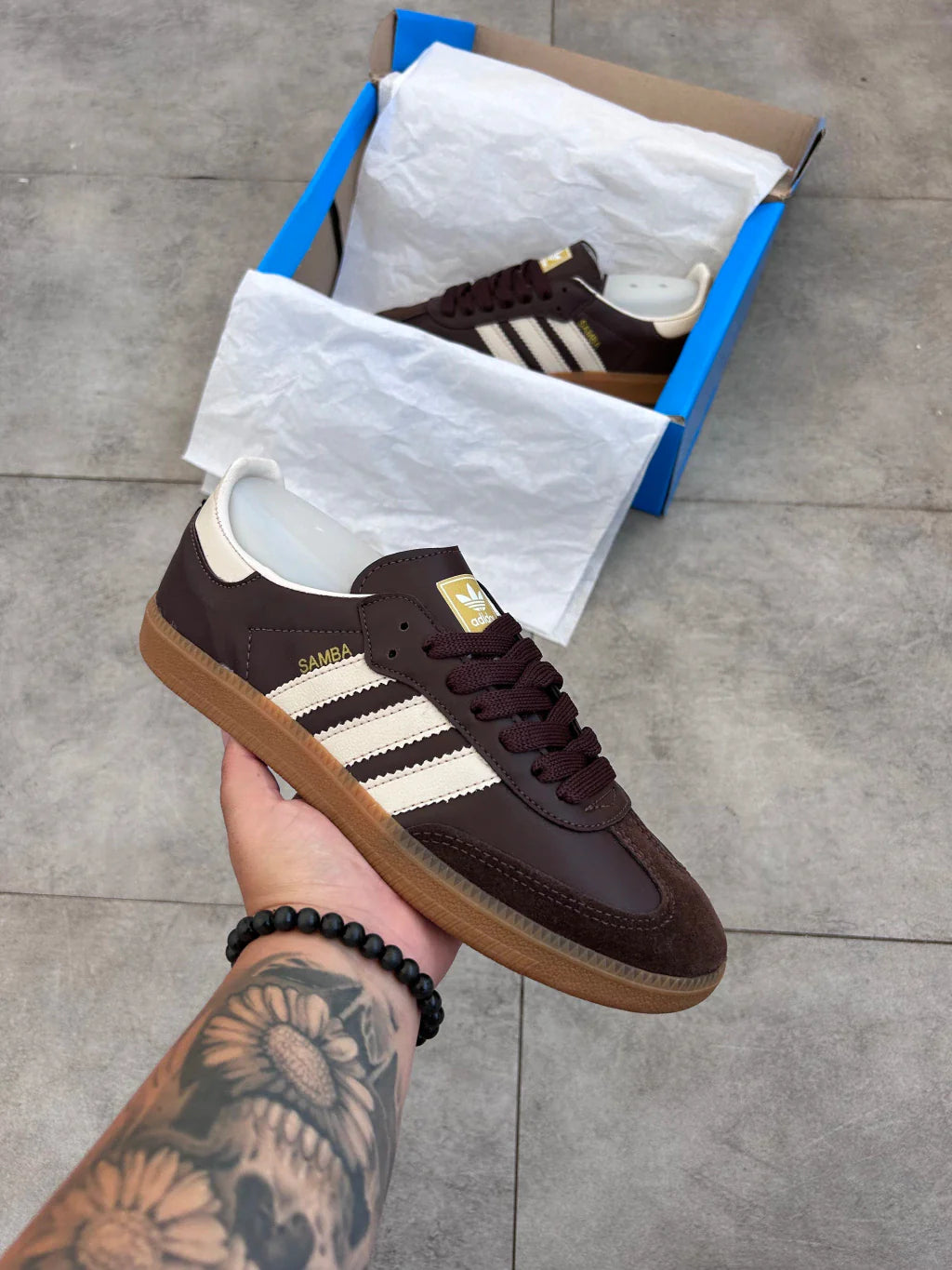 Adidas Samba - Couro Marrom